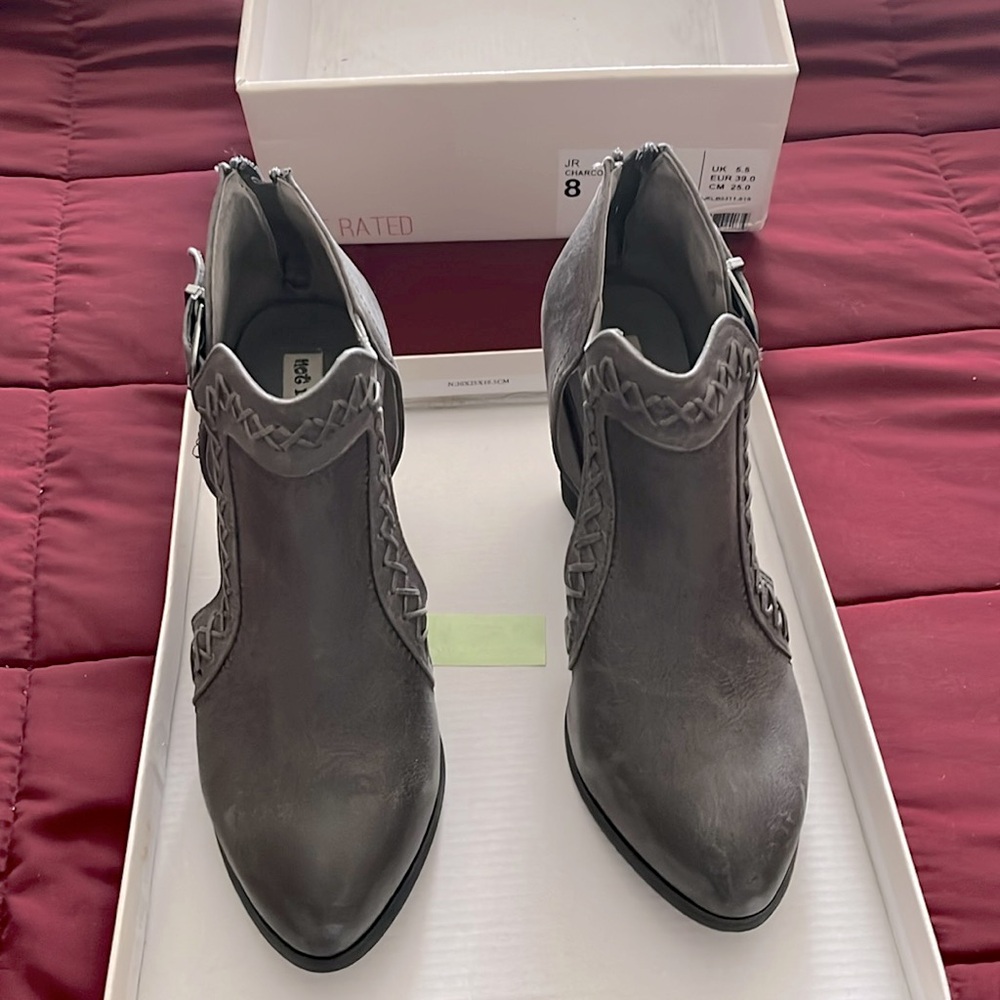 Not Rated JR Bootie Charcoal Women's Size 8 never worn